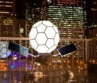 Glowing Solar-Powered Buckyball Sculpture Illuminates the Art Institute of Chicago With Moonlight