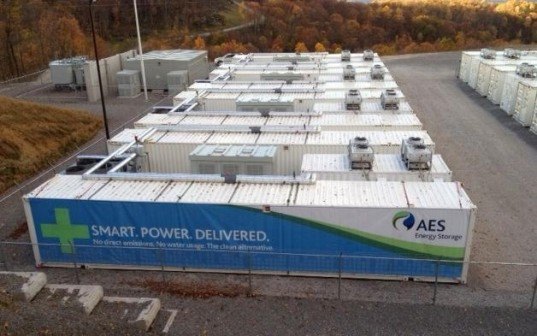 large li-ion battery,wind farm, utility scale battery storage, green power, wind power storage, eco grid power, a123 grid, large battery bank, West Virginia, wind power fluctuation, power, AES Corporation, wind power grid supply