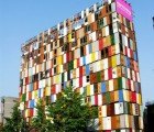1000 Recycled Doors Transform the Facade of a 10-Story Building in Seoul