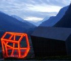 Glowing Red Garnets Pavilion Educates Travelers on Italy’s Timmelsjoch Road