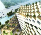 JDS Wins Hangzhou Waves Design Competition With 2 Gorgeous Green-Roofed Towers