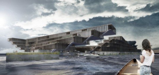 OODA + OOIOO Architecture's Leeuwarden Housing Plan is Inspired by Water Lilies OODA architecture, OOIOO Architecture, water lilly architecture, flower inspired architecture, biomimicry, eco architecture, Leeuwarden, Leeuwarden Housing Plan