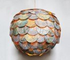 Beautiful Artichoke-Shaped Pendant Lamps Made From Recycled Novels, Maps and Magazines