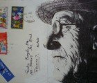Mark Powell Reuses Antique Envelopes to Create Amazing Biro Pen Portraits
