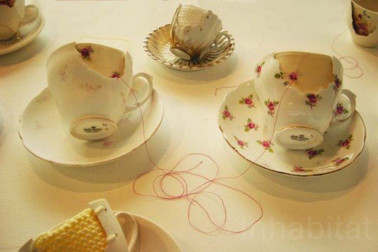 Art,Decorative Objects,chinaware,ceramic design,emotional connection,knitting ceramics,fixing ceramics,british art,new designers 2011