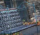 Reused Bicycle Inner Tubes Woven into Cool Recycled Bedframe Bench