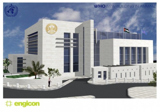 World Health Organization HQ in Amman, WHO HQ Amman, LEED Gold certification amman, LEED Gold certification who, LEED Gold certification engicon, LEED Gold certification, engicon who hq amman, who leed gold, green building, recycling building materials