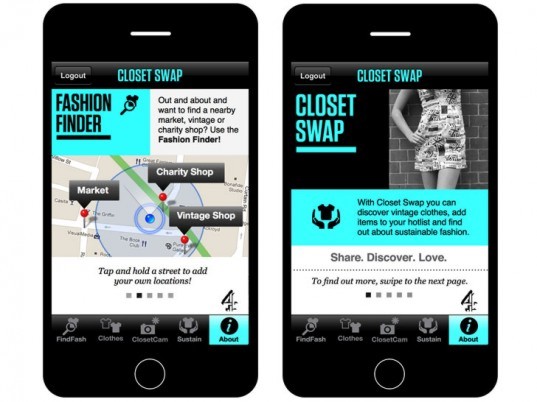 Closet Swap, iPhone, mobile app, secondhand, vintage, fashion, clothes, eco fashion, Channel 4, Ada Zanditon,