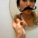 diy fashion, DIY projects, DIY tutorials, do it yourself, how to, mustache mirror, how to make a mustache mirror, mustache mirror stickers, recycled materials, green how to, inhabitat diy, inhabitat how to, green design, green home decor, recycled home decor, eco design, sustainable design, make it yourself