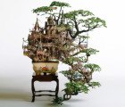 Takanori Aiba’s Amazing Bonsai Tree Castles are Miniature Living Worlds