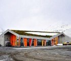 Jarmund/Vigsnæs Arkitekter’s Colorful Truck Stop In Norway Is Topped of with a Green Roof