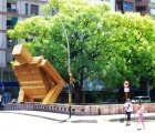 Pablo Curutchet’s Monstrous Recycled Cardboard Box Man Emerges from the Water