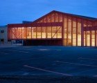 The ZAP’ ADOS Skatepark is a Former Peanut Factory Wrapped in Bright Orange Mesh