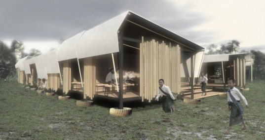Building Trust International. moving schools competition, Amadeo Bennetta, Daniel LaRossa, burma displaced communities, migrant school design, sustainable design competition, transitional community building design