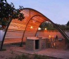 LaVance Shade Screen Protects an Outdoor Kitchen From the Intense Sun in Arizona