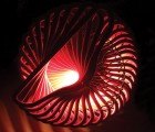 Spiraling Pendant Lamp Made Entirely of Clothes Hangers by Natalie Sampson