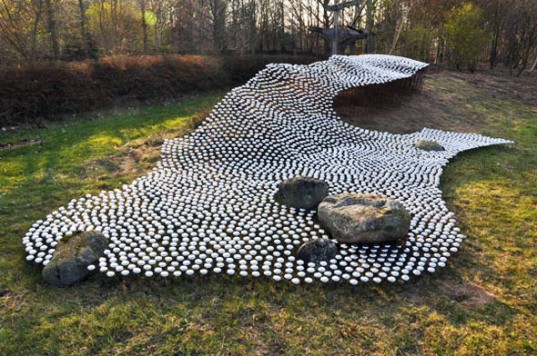 sound architecture IV by Ronald van der Meijs Ronald van der Meijs, sound architecture IV, recycled materials, eco art, green art, Zwolle, netherlands, Gallery of The Anningahof, green design, sustainable design, bicycle bell art, recycled bicycle bells