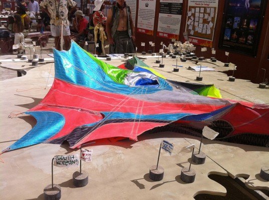 Maia Anthea Marinelli, Wind Playground, wind sculptures, wind art, recycled sails, eco art, kinetic sculptures, green design, recycled materials, sail art, sail sculptures