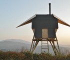 Zero-Energy Huginn & Muninn Sauna on Stilts Inspired by Norse Mythology