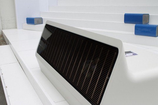 Electricity solar charging bench, eco design, sustainable design, Magdalena Czapiewska, Karol Murlak, Zuzanna Lemieszek