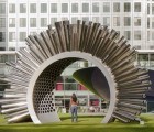 Aeolus Pavilion is a Gigantic Acoustic Sculpture that Sings With the Wind in London