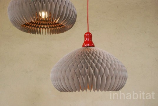 green design, eco design, sustainable design, Pension Fur Produkte, Milan Furniture Fair, paper lamp, recycled paper lamp, Honey Lamp