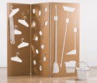 Sandra Cabello’s Cardboard Wall Stores Everything from Brooms to Coffee Cups