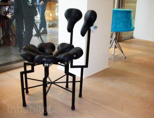 Hes for Artwo, Carlo De Meo, recycled materials, recycled furniture, bicycle seat furniture, green furniture, milan furniture fair