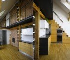 Ultra-Compact Loft Apartment in Prague Has an Oven in the Stairs!