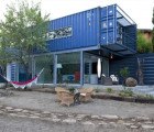 James & Mau Builds a Modern Blue Home from Four Shipping Containers