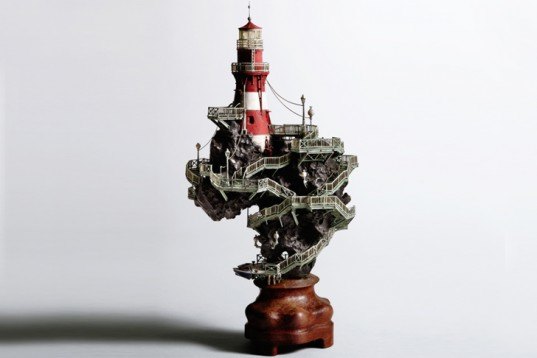 Japanese art, Takanori Aiba, bonsai, castles, Japanese Bonsai Series