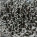 green design, eco design, sustainable design, Hong Seon Jang, David B. Smith Gallery, Denver art, recycled art, eco-art, letterpress sculpture, cityscape sculpture, recycled sculpture