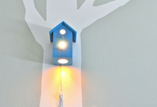 Woodland nursery, woodland-themed nursery, night light, woodland themed night light, bird house night light, nursery decor, modern treetop baby