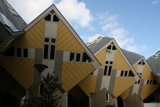 cube house, piet blom, rotterdam cubic house, woonwoud, sustainable design, green architecture, eco design, living roofs
