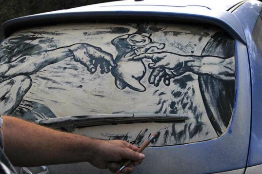 Dirty Car Art, Scott Wade, dirty car artist, temporary art, eco art, green art