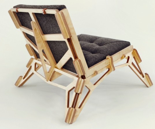 Gustav Duesing, Flat Pack, Interlocking Chair, 23D, DMY Berlin 2012, skeleton, Birch-Plywood, green furniture, Transforming Furniture