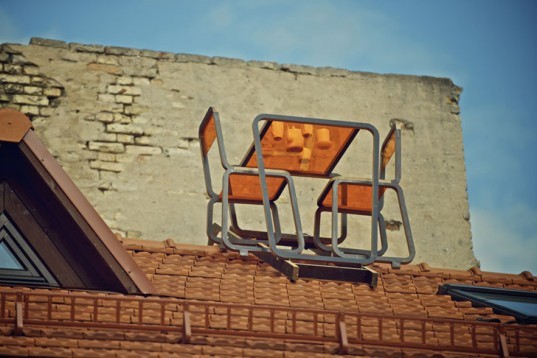 green design, eco design, sustainable design, roof design, green building, eco building, sustainable building, roof building, furniture, green furniture, eco furniture, sustainable furniture, roof furniture, roof design, Aine Bunikyte, lithuania, uzupis, minimal furniture, outdoor furniture, roof table, table, green table