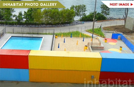 brooklyn beach, Brooklyn Bridge Park, brooklyn bridge park pop up pool, brooklyn bridge pool, brooklyn park pop up pool, brooklyn pool, eco design, green design, pop up pool, shipping container beach, shipping container pool, sustainable design
