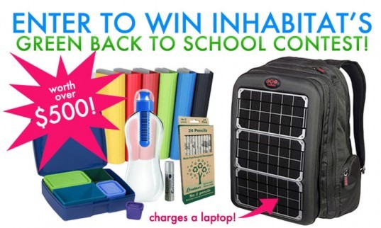 inhabitat back to school giveaway, inhabitat giveaway, back to school giveaway, back to school contest, free stuff back to school, green back to school, green giveaway, eco friendly back to school, back to school contests