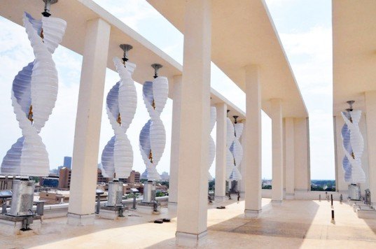 Oklahoma medical research foundation, OMRF, venger wind, v2 wind turbines, swg energy, world's largest rooftop wind farm, vertical wind turbines, wind power, wind energy, wind farm