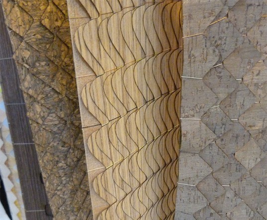 Wooden fabric, cork fabric, Laokoon Design, 100% Design, London Design Festival, LDF12, eco design, green design, sustainable design,