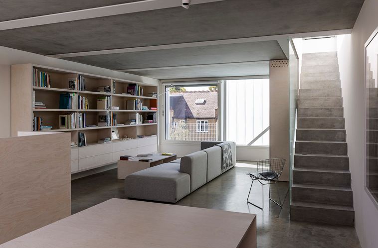 Carl Turner Architects, London, Slip House, Victorian row house, sustainable design, solar energy, rainwater harvesting, glass, transparency, daylight