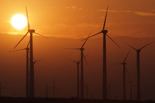Wind turbines, wind farm, windmills, wind energy, sunset, wind power