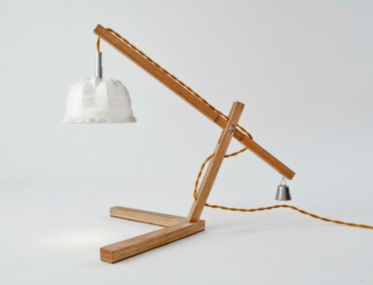 Piers Saxby Candy, Jelly Table Lamp, original mold, salvaged materials, salvaged wood, salvaged lead, table lamps, desk lamps, green lamps, green lighting