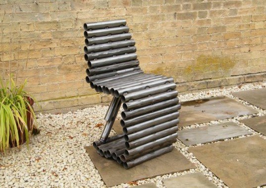 Recycled Tube Chair, tube chair, Ashley Baldwin-Smith, Ashwin Studio, recycled metal tubes