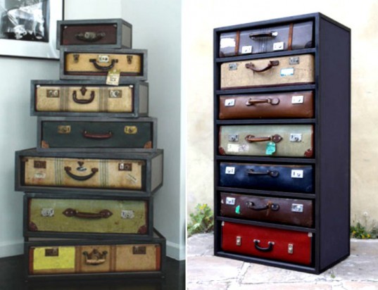 james plumb, antique, vintage, recycled, upcycle, suitcase, chest, drawers, bureau, design