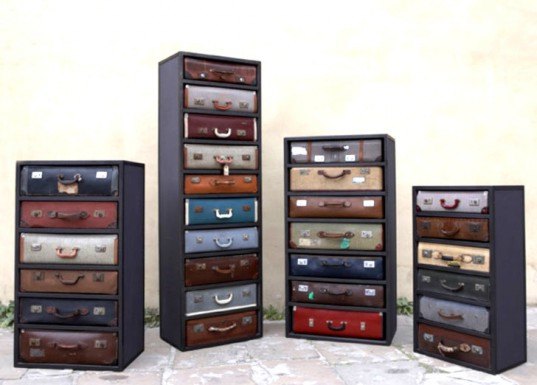 james plumb, antique, vintage, recycled, upcycle, suitcase, chest, drawers, bureau, design