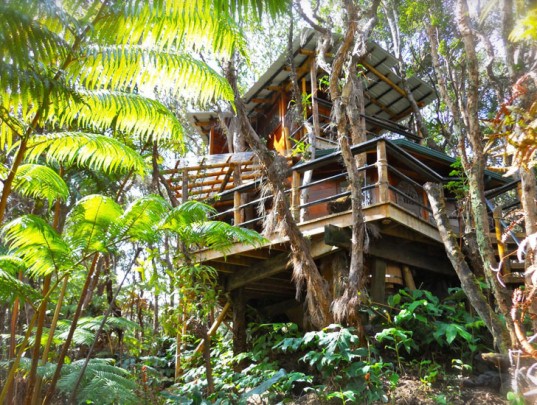 Mahinui Na Lani Hawaii Treehouse by Roderick Romero Kilauea Volcano, roderick romero, treehouse, sustainable design, green design, hawaii, green building, green treehouse, rainforest weddings, sustainable architecture, green architecture, Mahinui Na Lani