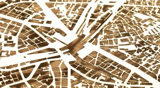 Metropolitan Cityscapes by Chauntelle Trinh and Eckard Buscher Chauntelle Trinh, Eckard Buscher, Metropolitan Cityscapes, paper art, urban design, green design, sustainable design, eco art, green art, papercut art, paper art, maps, city maps, map art