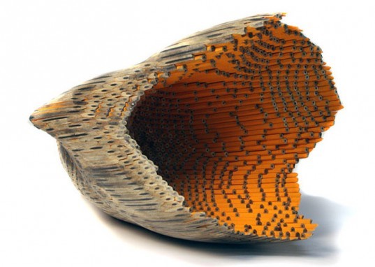 pencil, sculpture, jessica drenk. graphite, wood, organic, natural form, implement